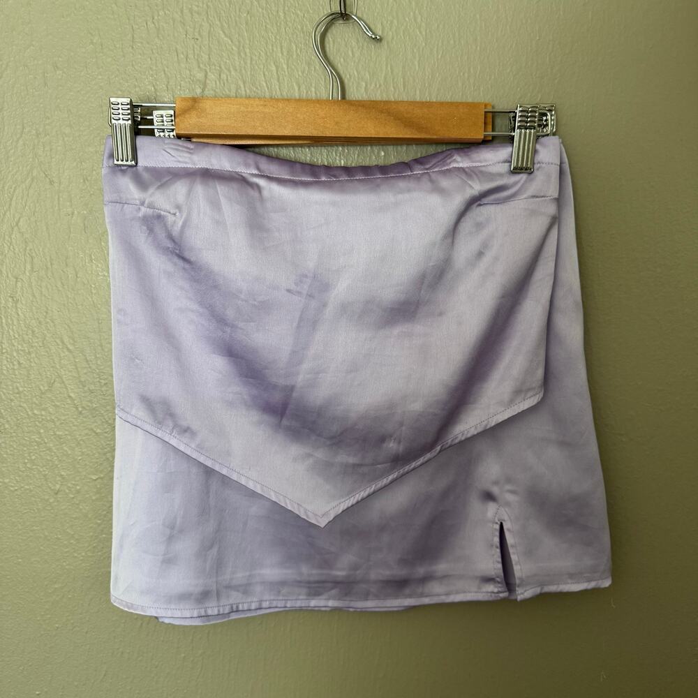 HOLLISTER Light Purple Satin Skirt Set Bandana Top Size XS summer casual mini